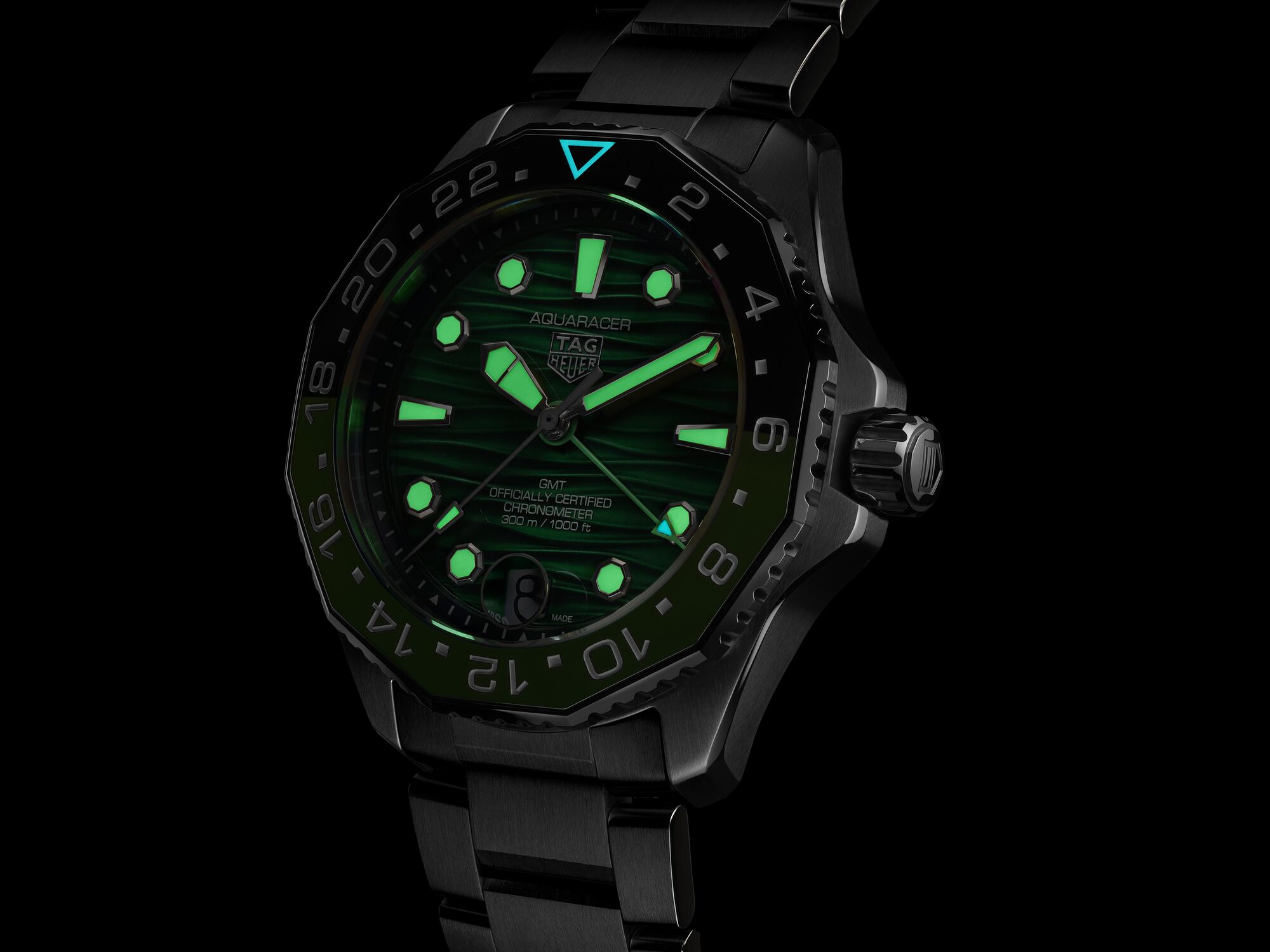 TAG Heuer Aquaracer Professional 300 GMT Green Dial, 42mm